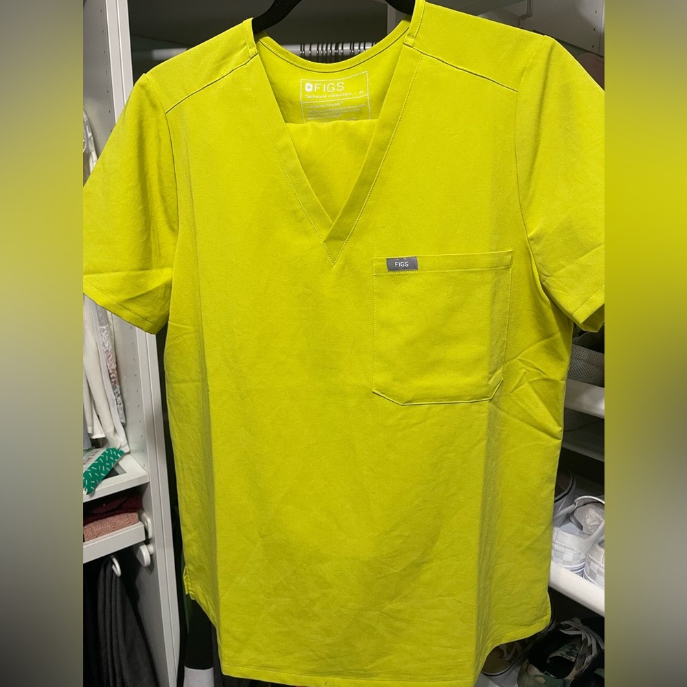 Figs Bright Yellow Scrub Top and jogger pants